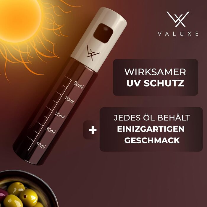 Масляный распылитель для растительного масла и уксуса с защитой от ультрафиолета Стекло и распылительный фильтр - Бутылка с масляным распылителем из нержавеющей стали в белоснежном цвете - Точный распылитель оливкового масла, распылитель масла, распылител