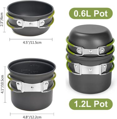 Набор посуды для кемпинга из 9 предметов, мини-кемпинговая печь Odoland