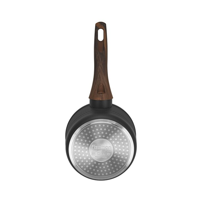 Ковш Fissman 16x7,5 см/1,3 л CUISINE со стеклянной крышкой алюминий с антипригарным покрытием (14591)