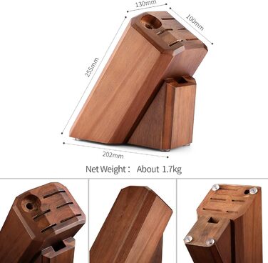 Набор кухонных ножей из дамасской стали в деревянном блоке, 8 предметов XINZUO