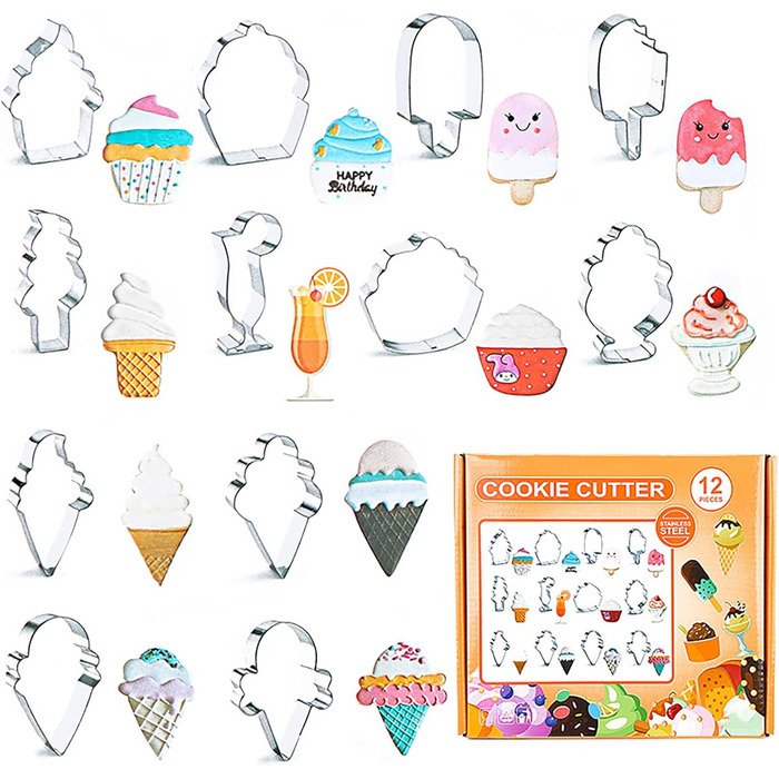 Набір формочок для печива у формі пряникового будиночка, FantasyDay, 10 шт. , формочки для печива з нержавіючої сталі, різдвяні формочки для тематичних тортів, тортів на день народження, сендвічів з фонданним печивом (12 шт. 3)