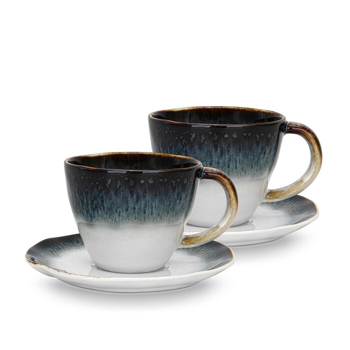 Набір Fissman з 2-х кухлів GALACTICA 230 мл з блюдцем порцеляна (13629)