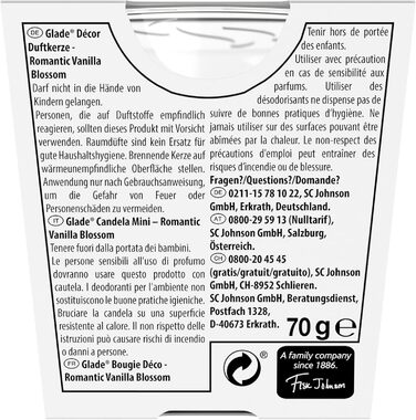 Ароматическая свеча в стакане 70 г Glade