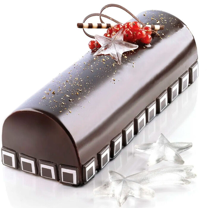 BUCHE/3 Форма силіконова 250X90 мм, h70 мм, v1300 ml (3 шт + таця)