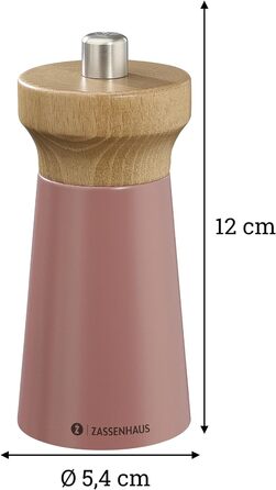 Песок Zassenhaus WESTERLAND лакированная древесина бука Фрезерная головка из древесины бука с бесступенчатой регулировкой высокопроизводительной керамической шлифовальной машины Мельница для специй для соли 12 см, Ø 5,4 см (мельница для перца, коралл, бук