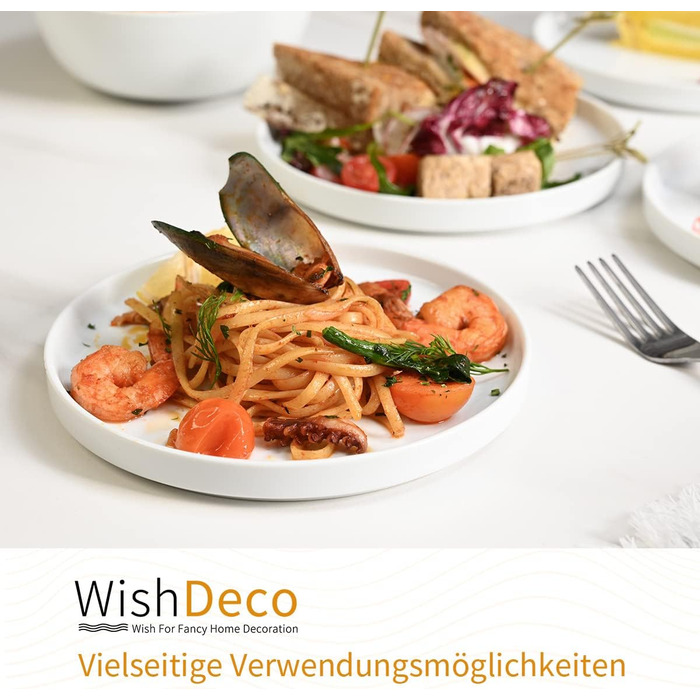 Набор десертных тарелок 18 см, 6 предметов, белые WishDeco