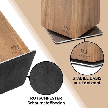 Блок для ножів магнітний та обертовий на 360° Waldland