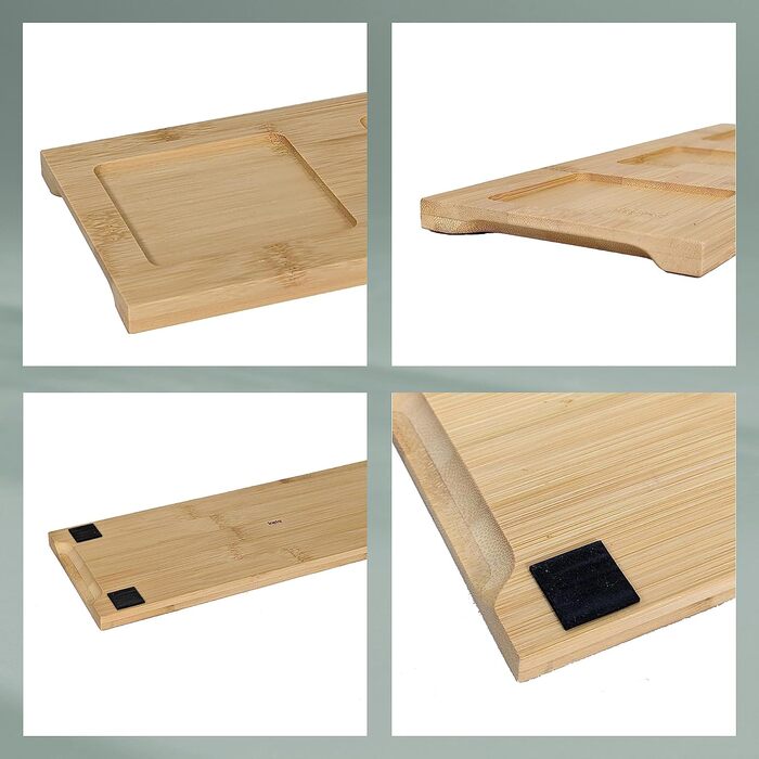 Набір мисок kela Philipa, 4 предмети, порцеляна, білий, основа з бамбука, квадрат, 12261