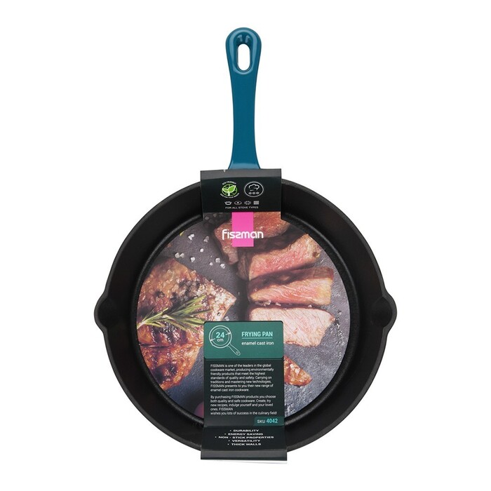 Пательня для смаження Fissman 24x4,5 емальований чавун (4042)