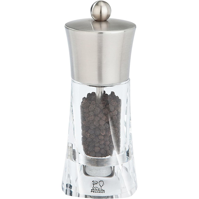 Высота 14 см, Нержавеющая сталь/Акрил, Прозрачный, 29050 (Pepper Mill), 29050 Ouessant Manual