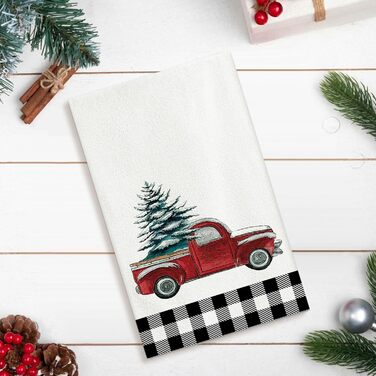 Набір з 2 різдвяних кухонних рушників 45 x 65 см, набір J Автомобіль Ohok