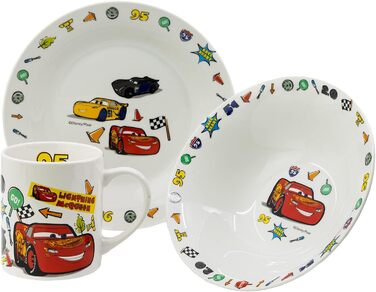 Набір дитячого столового посуду Disney Cars, 3 предмети у подарунковій коробці Stor