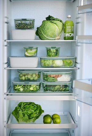 Набір банок для зберігання продуктів 3 шт. и EasyClip Миска з кришкою та закриттям Підходить для мікрохвильової печі, пароварки, холодильника та морозильної камери 2 x 450 мл 1000 мл (Nordic Black)