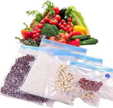 Вакуумні пакети 15 пакетів з 4 герметичними затискачами, 16,1 х 21,8/21 х 22,1/ 26,1 х 28 см GOTRUST