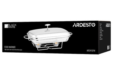 Марміт Ardesto Black Mars, 3000мл, скло, нержавіюча сталь, прямокутна, прозорий