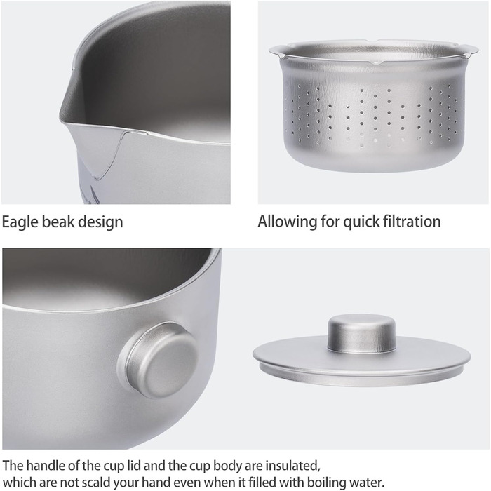 Титанова двошарова чайниця з фільтрувальною кришкою Boundless Voyage