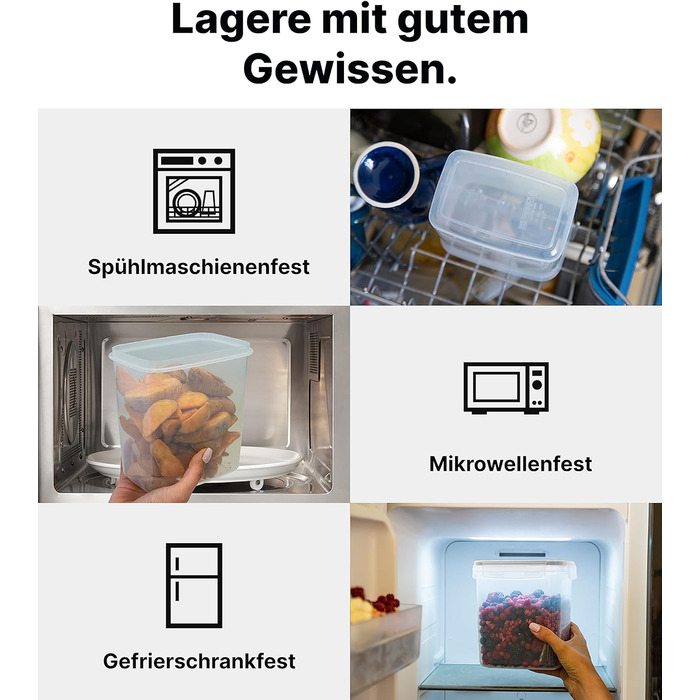 Набір ємностей для зберігання 24 предмети, прозорий/чорний Deco haus