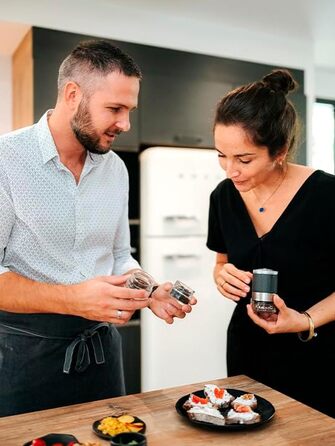 Подарочный набор, Мельница для перца, Мельница для перца, Графит, 11 см вкл. три банки для перца премиум-класса, 41748, древесина бука (Maestro Crus / Rservoir)