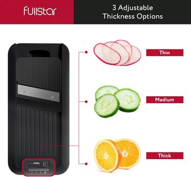 Овочерізка мандоліна, овочерізка, нарізка для огірків, нарізка для цибулі, картоплерізка, фрукторізка, терка для овочів та сиру, різак для жульєну (все в 1, чорний колір)