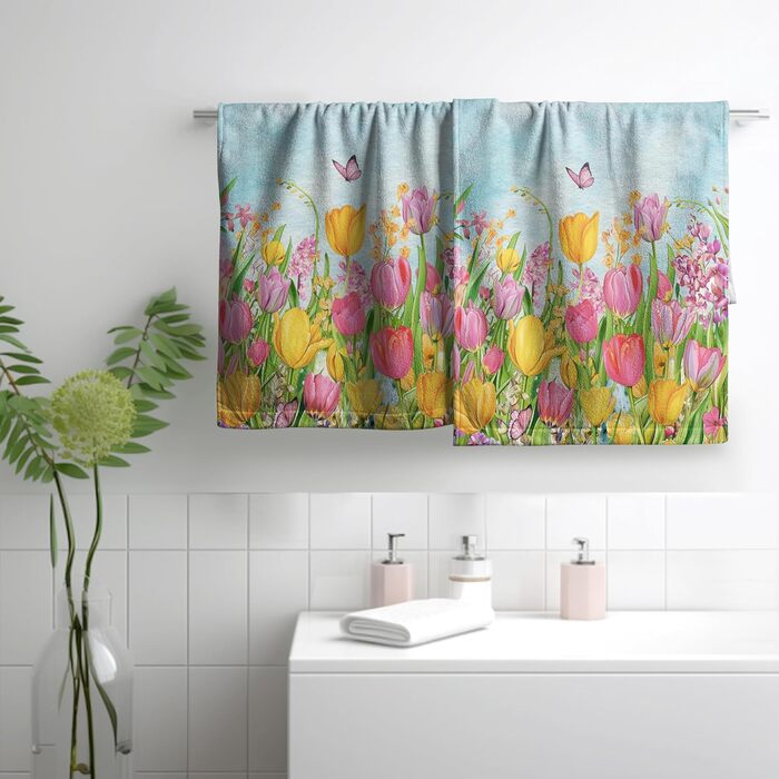 Різдвяні кухонні рушники Kwlegh, рушник для рук, різдвяна ялинка, цукерка-тростина, сніжинка, рушник для пальців, набір з 2 шт. , милий чоловічий банний рушник, високопоглинаючі рушники, 36 x (тюльпан і метелик)