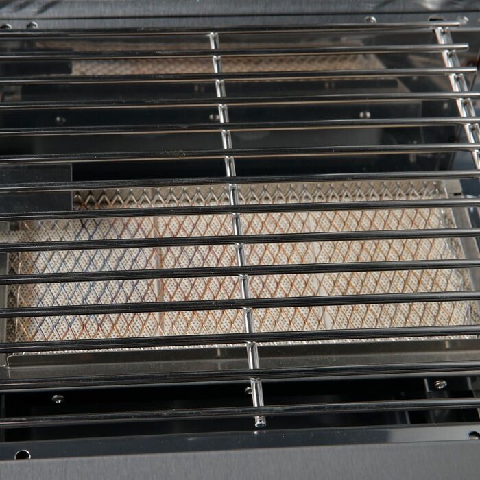 Газовый гриль SANTOS P-618, с боковой и задней горелкой, нержавеющая сталь 900327 Код: 010948