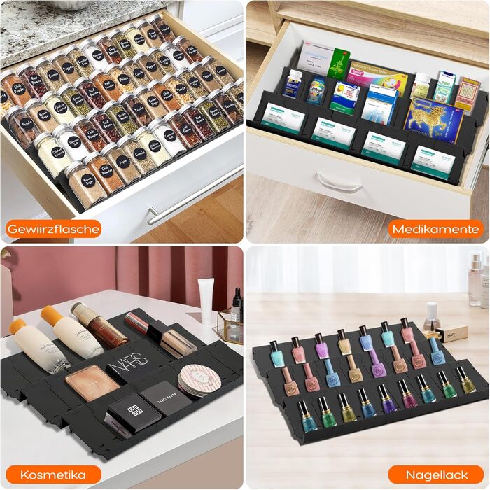 Органайзер для спецій на 24 предмети чорний Aonext