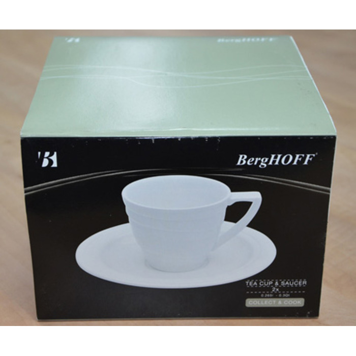 Набір чашок із блюдцем BergHOFF Hotel, фарфор, 260 мл, 2 шт.