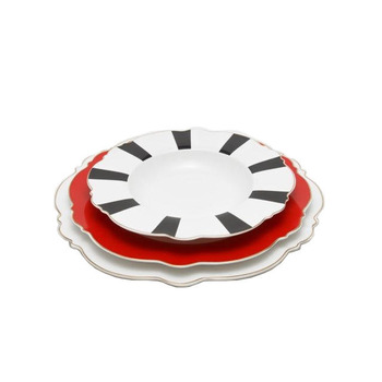 GIPFEL Сервіз столовий Modern  18 предметів (6 обідніх тарілок 31см, 6 закусочних тарілок 28см, 6 супових тарілок 23см). фарфор 3871 GIPFEL