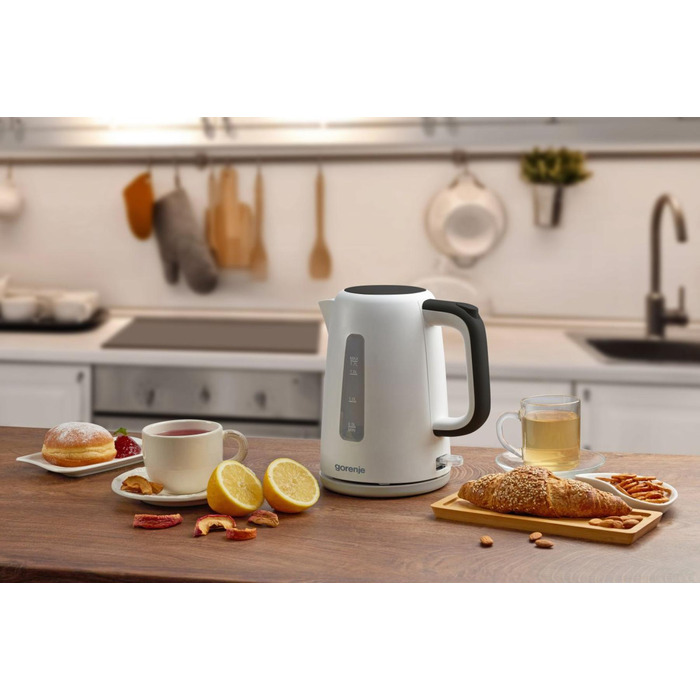 Gorenje Электрочайник 1.7л, Strix контроль, пластик, белый