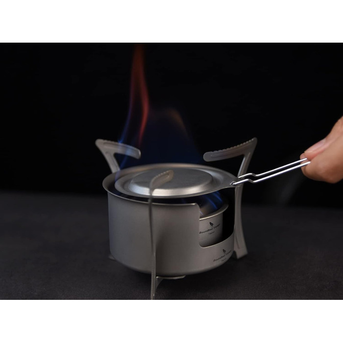 Титанова спиртоварка Спиртоварка Алкогольний обігрівач Кемпінг Дров'яна піч з підставкою Вулична туристична піч Туристична піч Виживання Трекінг Аксесуари для походів (Ti2013c Алкогольний обігрівач і підставка)