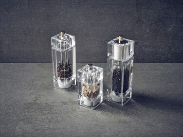 Мельница для соли и перца квадратная, 15 см, акрил, GenWare