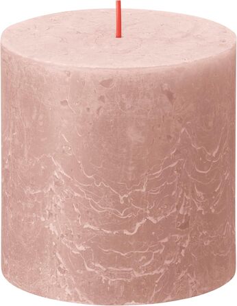 Свічка Bolsius Rustic Pillar XXL - 3 шт. и - 10 x 10 см - Декоративні побутові свічки - Час горіння 62 години - Без запаху - Містить натуральний рослинний віск - Без пальмової олії (світло-рожева)