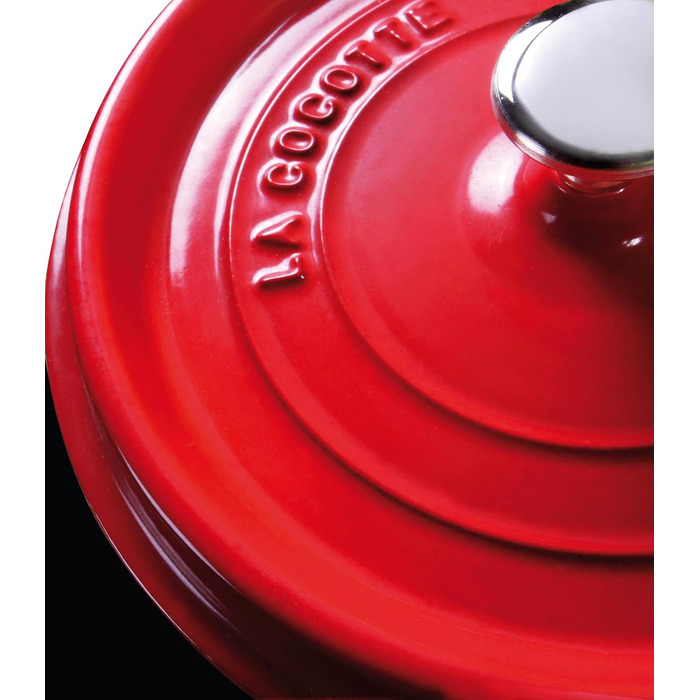 Чавунна жаровня/кокотниця STAUB, кругла, 8,35 л, функція Ароматичний дощ для оптимального зволоження, для всіх типів варильних поверхонь, включаючи індукційні та духові шафи, (вишнево-червона, 26 см)