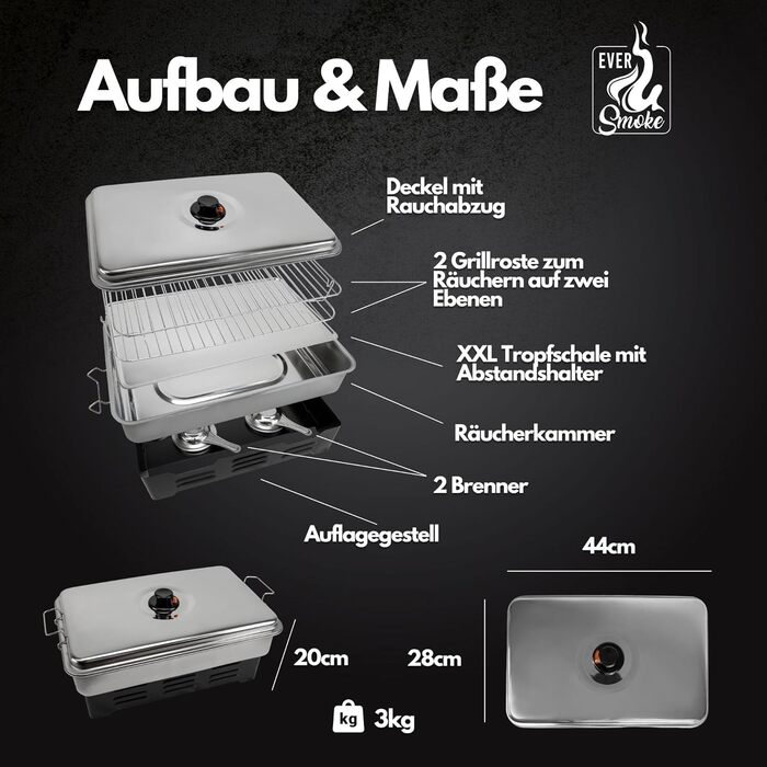 Набір настільних коптильень з нержавіючої сталі з аксесуарами Deluxe Eversmoke