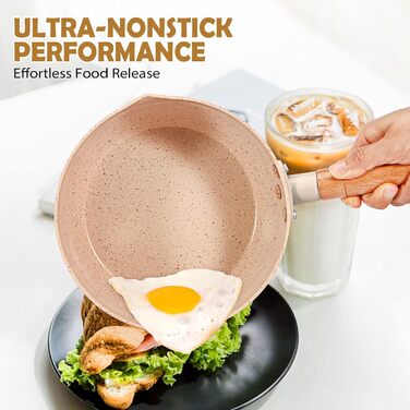 Сотейник 1,7 л зі скляною кришкою 19 см, бежевий BUNDLEPRO