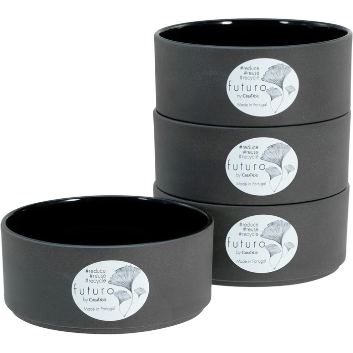 Серия Futuro Black, набор посуды из 16 предметов, набор из керамогранита (черный, миски), 21539