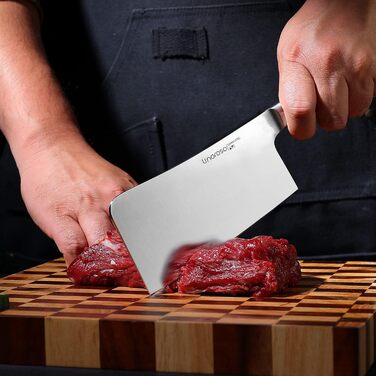 Ніж для чищення овочів linoroso 9 см Ніж для чищення овочів Гострі ножі для фруктів Кухонні ножі Маленькі кухонні ножі Поковки з німецької вуглецевої сталі Ергономічна ручка з елегантною подарунковою коробкою - Classic Series (6,3-дюймовий тесак)