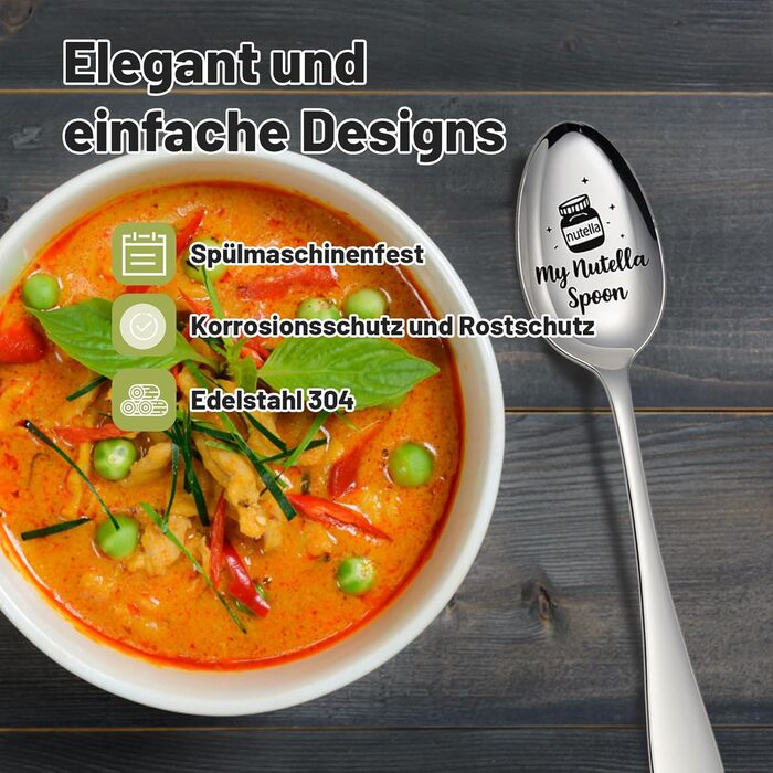 Персонализированные ложки для шоколадного крема 20,3 см AHEJIOO