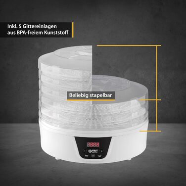 Дегідратор на 5 полиць, 380 Вт, круглий TZS First Austria