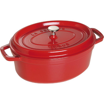 Чавунна жаровня/кокот STAUB, овальна 6,7 л, (29 см, вишнево-червона)