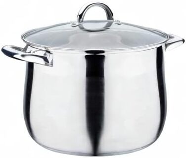 Каструля 13 л з нержавіючої сталі зі скляною кришкою 28 см GSW