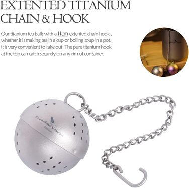 Титановий заварювач для чайних кульок для розсипного чаю 3,5 см. сірий iBasingo