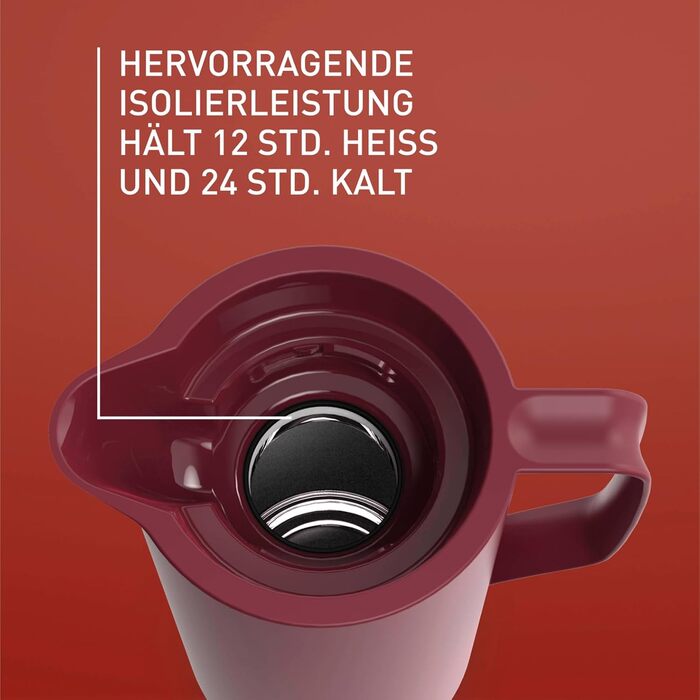 Термоглечик 1 л, винно-червоний Motiva Emsa