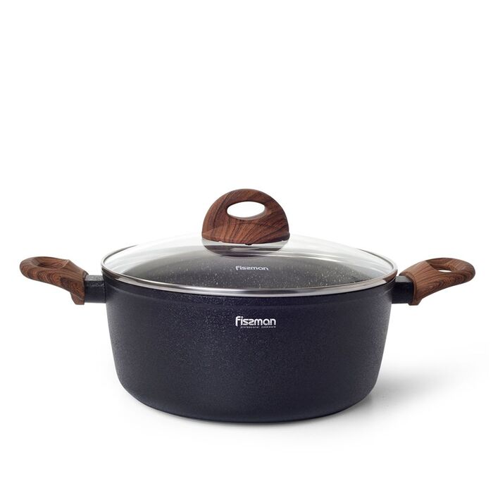 Кастрюля с крышкой Fissman VESUVIO STONE 20x8,5 см на 2,3 л (4245)