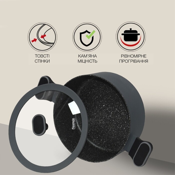 Каструля зі скляною кришкою 20 см 3 л LAURA Fissman