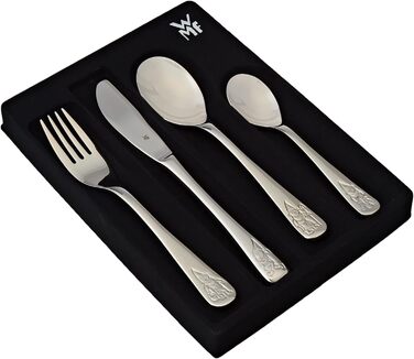 Дитячі столові прибори WMF, іменне гравіювання гноми 4 шт. и, від 3-х років, Cromargan полірована нержавіюча сталь, можна мити в посудомийній машині, з гравіюванням, подарунки на хрестини, подарунки на хрещення, дитячі столові прибори з іменним гравіюванн