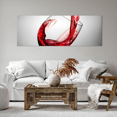 Панорамні картини на полотні 160x50 см картина на полотні з келихом вина велика XXL настінна прикраса картина спальня кухня настінні картини прикраса вітальні настінний декор полотно настінний друк мистецтво AB160x50-2258 (140Д x 50Ш см)