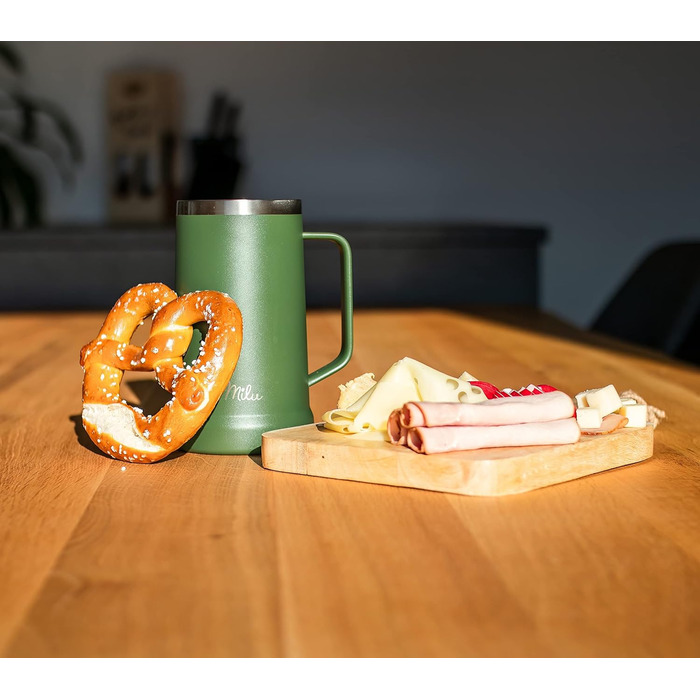 Термокухоль для пива 700 мл оливково-зелений Milu