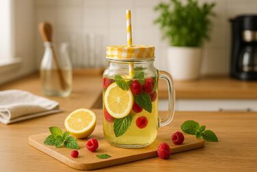 Набор из 12 стаканов для питья с крышкой 450 мл желтый gouveo