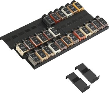 Органайзер для спецій пластиковий розсувний, 36 комірок, чорний Famhap